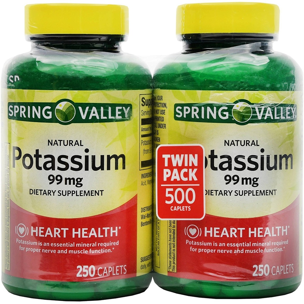 עמק האביב Potassium 99 מ"ג של פוטאסיאום Gluconate 595 מ"ג (250 הרוזן, 2 Pack)