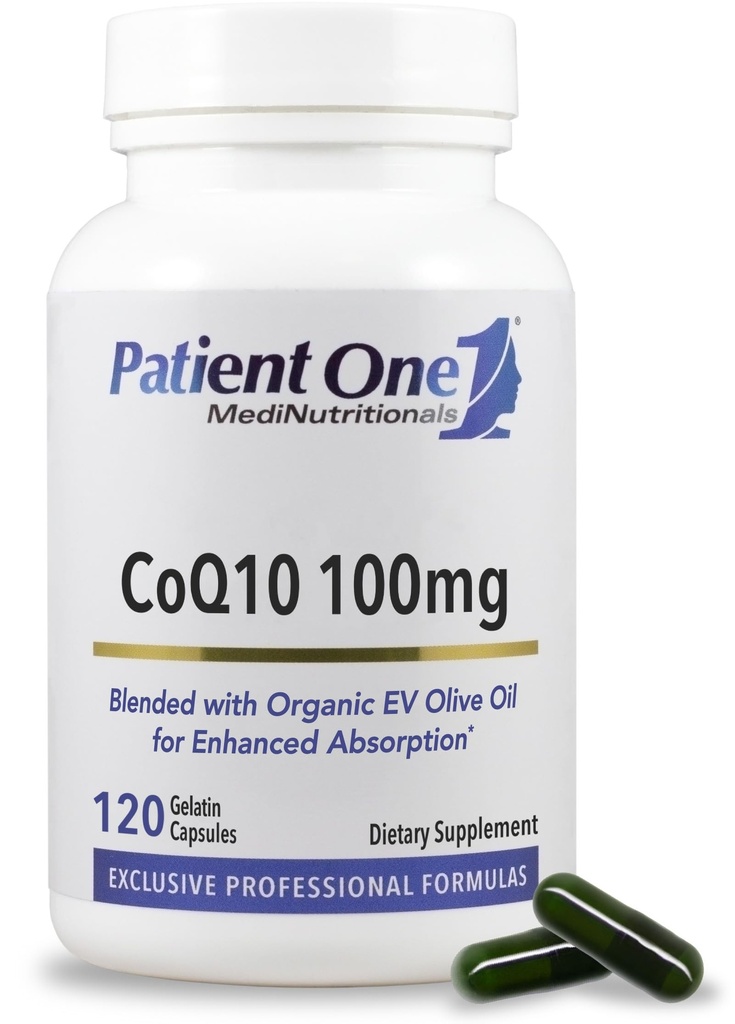 מטופל אחד Coenzyme Q10 (CoQ10) 100 מ"ג | תוסף Antioxidant לתמיכה ב- Heart and Vascular Health * עם שמן זית אורגני | 120 קפסולות