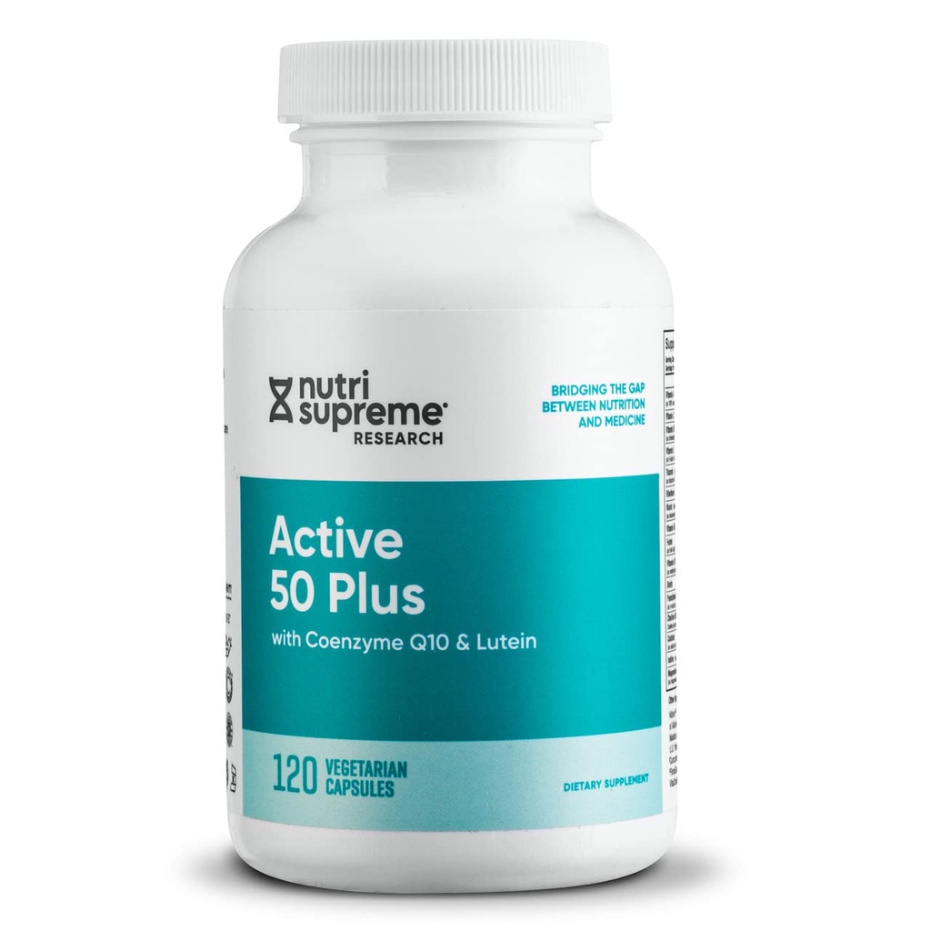 חומרים מזינים העליון Active 50 Plus, CoQ10, Lutein, ALA ו Turmeric, פורמולה מתקדמת עבור הזדקנות בריאה ו Vitality, 120 קפסולות ירקות