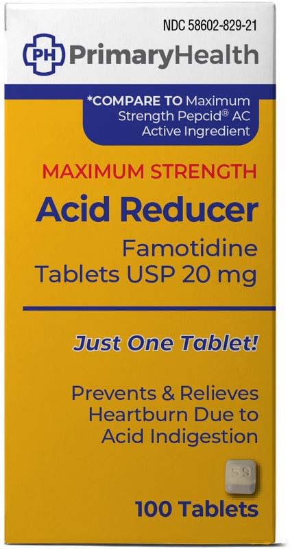 הקטנת כוח מקסימלית Famotidine 20mg Tablets, 100Count