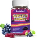 Quercetin Gummies 1200MG, Quercetin Gummies עם Bromelain, Zinc ויטמין C, Quercetin תוספת חניכיים למבוגרים & Kid, 60 חניכיים טבעוניות