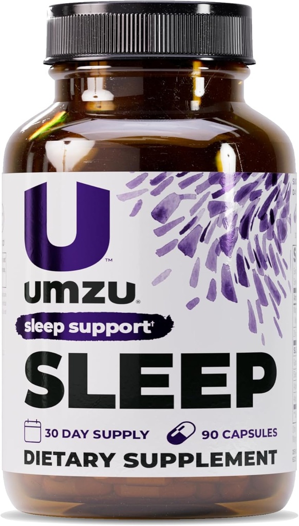 UMZU Magnesium Sleep תוספי תמיכה עם GABA ו- L-theanine, מנוחה מלאה גוף ותמיכה Mood, Non-Melatonin Formula - 180 קפסולות