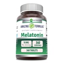 פורמולה מדהימה Melatonin תוסף | 10 Mg לכל שרת | 360 Tablet | Non-GMO | Gluten-Free | Made in USA