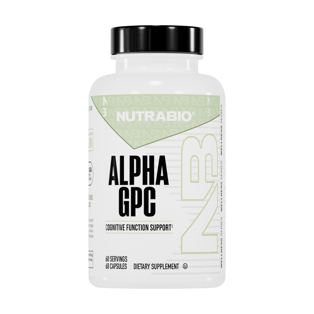 NutraBio Alpha GPC, Brain Support & Enhanced Memory Function, 300 מ"ג - 60 קפסולות ירקות