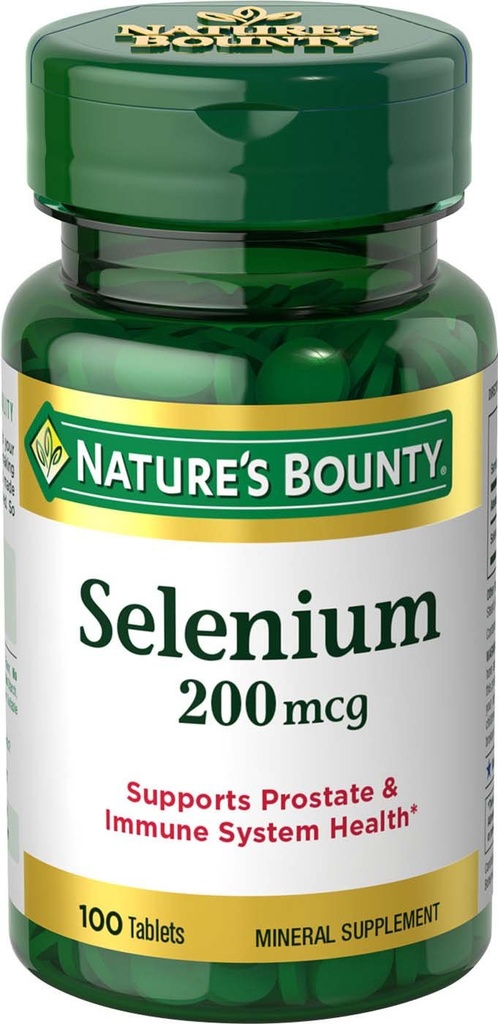 Nature's Bounty Selenium, תומך Prostate ו- Immune System Health, 200 mcg, 100 טבליות