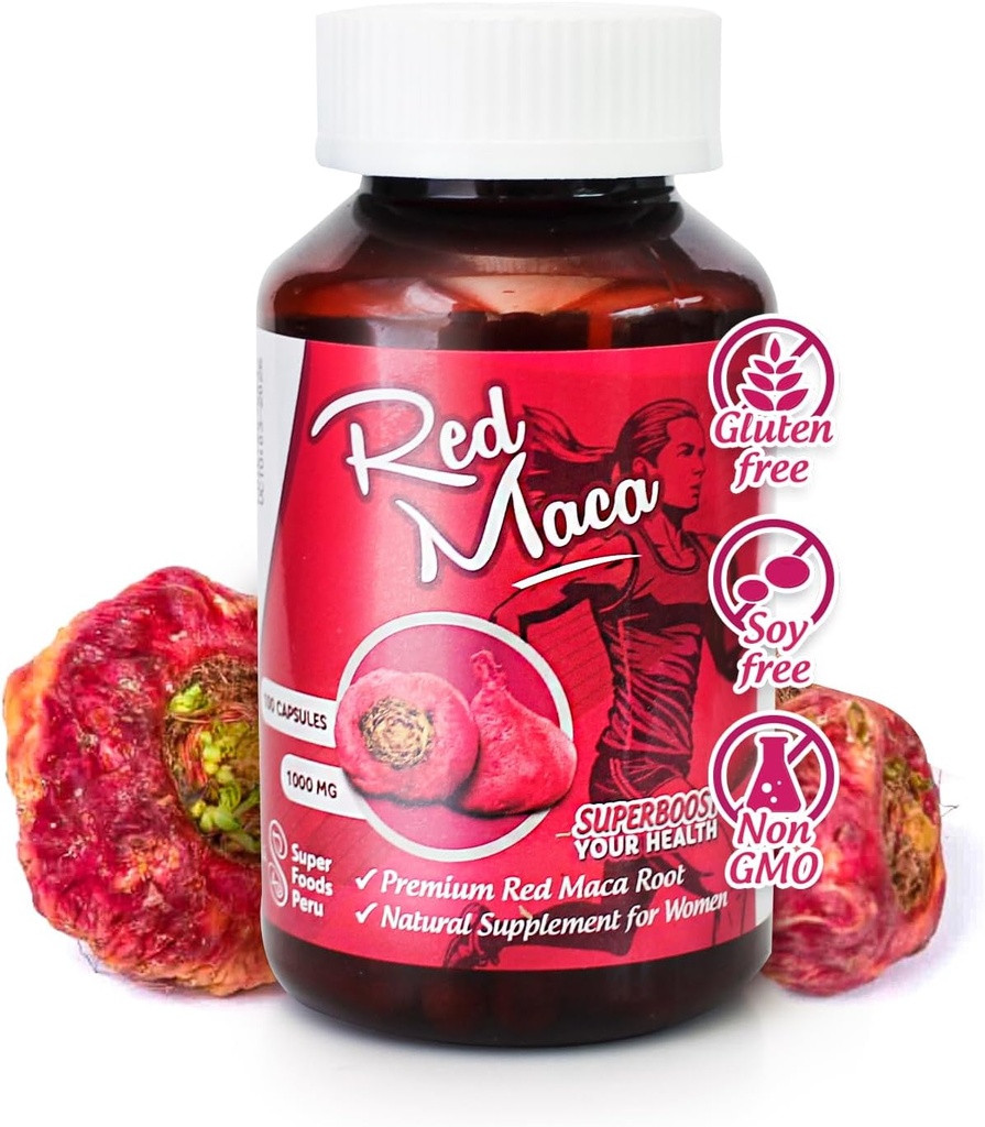 Sikyriah Red Maca לחלץ קפסולות עבור נשים l 100 ספירה ל תוספת בריאות נשית l אנרגיה Booster ואת הורמון Regulator ל 100% אורגני טבעי maca Root l
