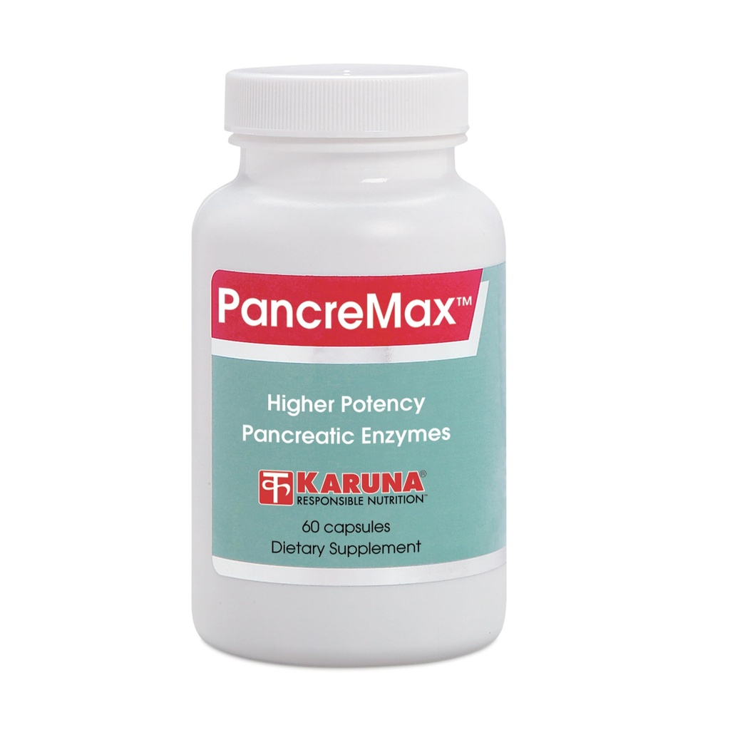 Karuna PancreMax 60 קפסולות צמחוניות | טהור Pancreatin 500 מ"ג, Lipase 31mg