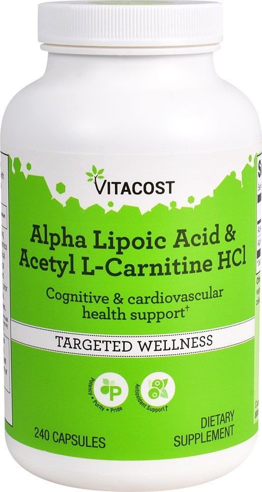 Vitacost Alpha Lipoic Acid & Acetyl L-Carnitine HCl - 700 מ"ג - 240 קפסולות