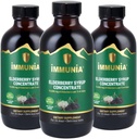 Immunia Elderberry Syrup עוזר לחזק את מערכת החיסון. ג'סטרי מתרכז ב-Elderflower, Thyme and Peppermint. אין סוכר נוסף.טעם טעים 24 ימים / בוטל (3-Pack)