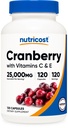 חילוף חומרים מזינים של Cranberry (25,000 מ"ג) (120 קפסולות) עם ויטמין C & ויטמין E