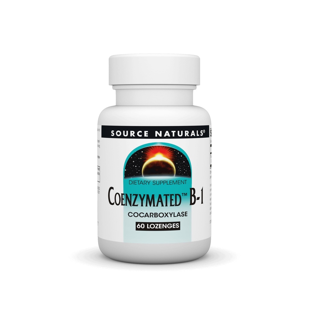 מקור Naturals Coenzymated B-1 25 מ"ג Fast Acting Thiamin Cocarboxylase Quick-Dissolve - 60 Lozenges