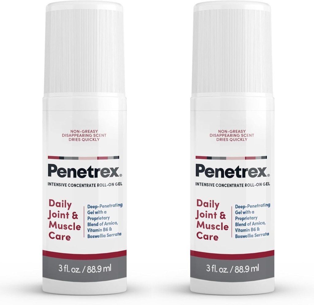 Penetrex Joint & Muscle Therapy - Soothing Gel for Back, Neck, Hands, Feet - Premium Whole Body Rub with Arnica, ויטמין B6 & MSM - 3oz Roll On Gel (2-Pack)