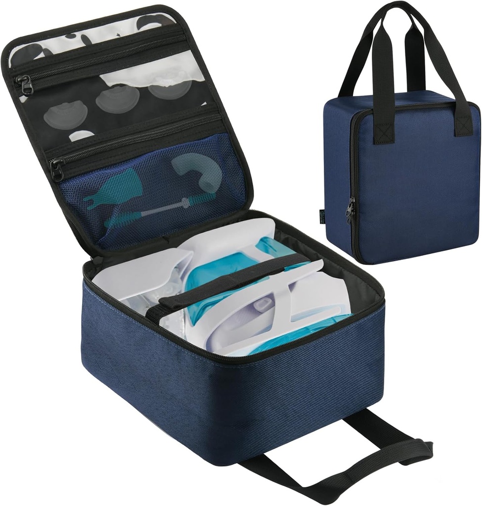 Beautyflier Nose Cleaner Storage Bag, Travel Safety Case for Navage Nasal Irrigation System, Countertop Caddy Portable Neti Pot הנושא מקרה, Protective Nose ניקויer Bag with Handle Audio (Bag Only)