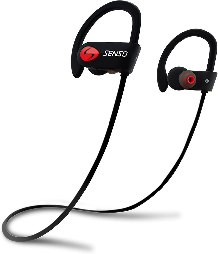 Senso Bluetooth Headphones, הטוב ביותר Wireless Sports אוזנייםbuds w / Mic IPX7 מים עמיד HD Stereo Sweat אוזניות עבור ריצה Workout Noise מבטל אוזניות