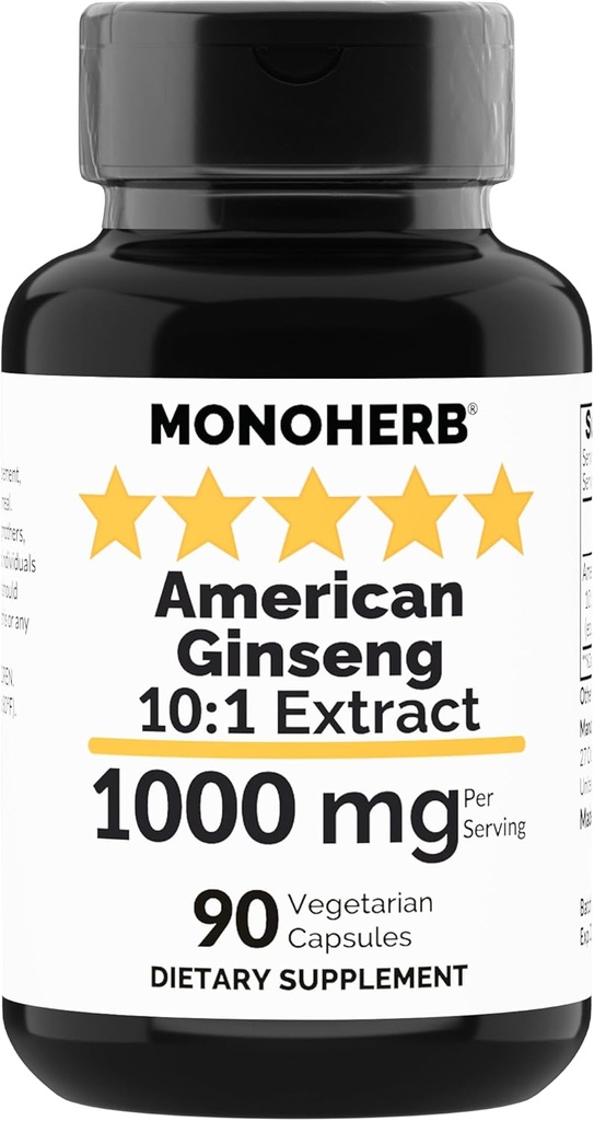 MONOHERB American Geneseng לחלץ 1000 מ"ג - 90 קפסולות צמחוניות