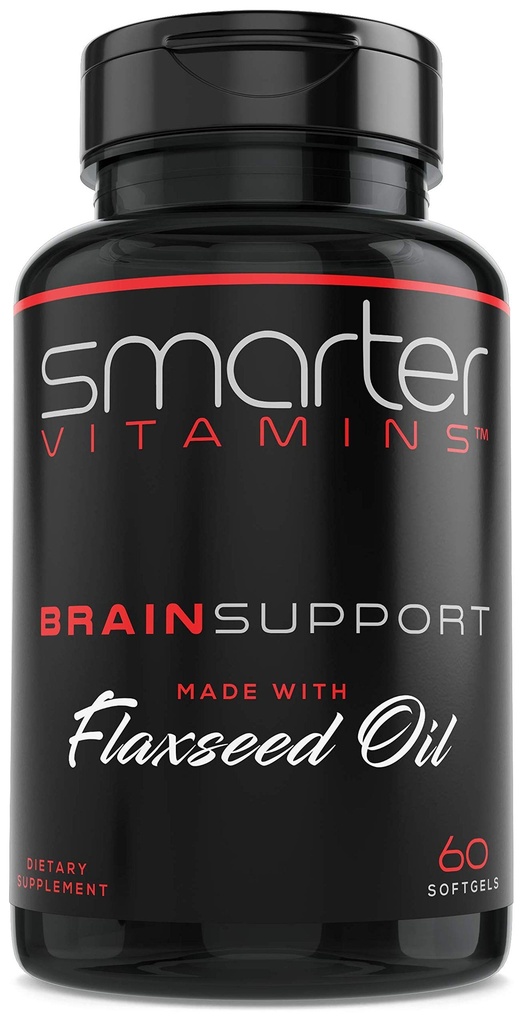 Smarter Brain Support Nootropic תוסף, עשוי עם Alpha-GPC, L-Tyrosine & Acetyl L-Carnitine ALCAR, Flaxseed Oil, ALA DHA, 60 Softgel Energy Pills