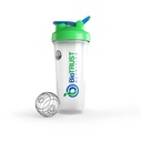 BioTRUST BellerBottle Classic Shaker Bottle, 28-Ounce עם לולאה, Clear / Green