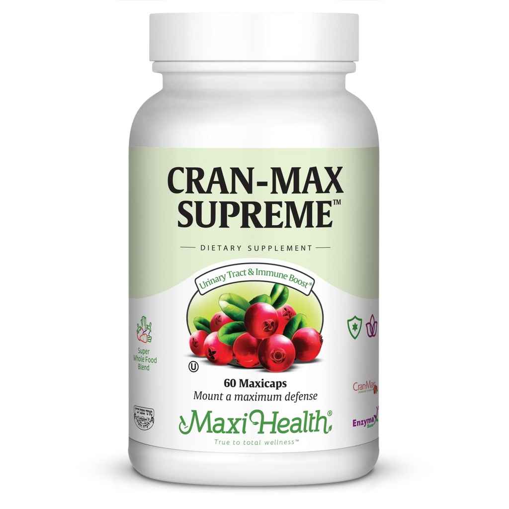 Maxi-Health CranMAX High Cranberry קפסולות - Urinary Tract ו- Immune Support - 60 Count - 1 חודש אספקה