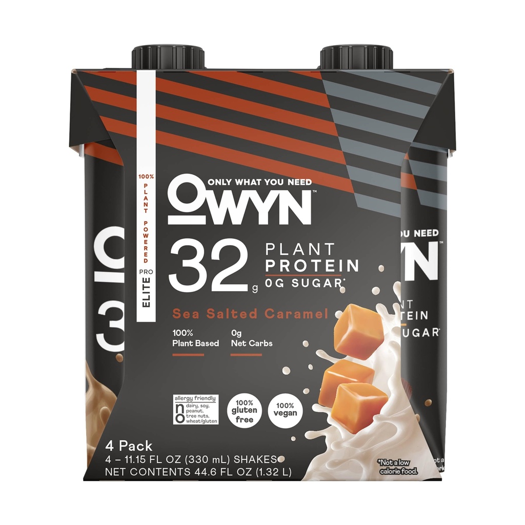 OWYN Sea Salt Karamel Elite Plant Protein Shake 4pk, 11.15 FZ