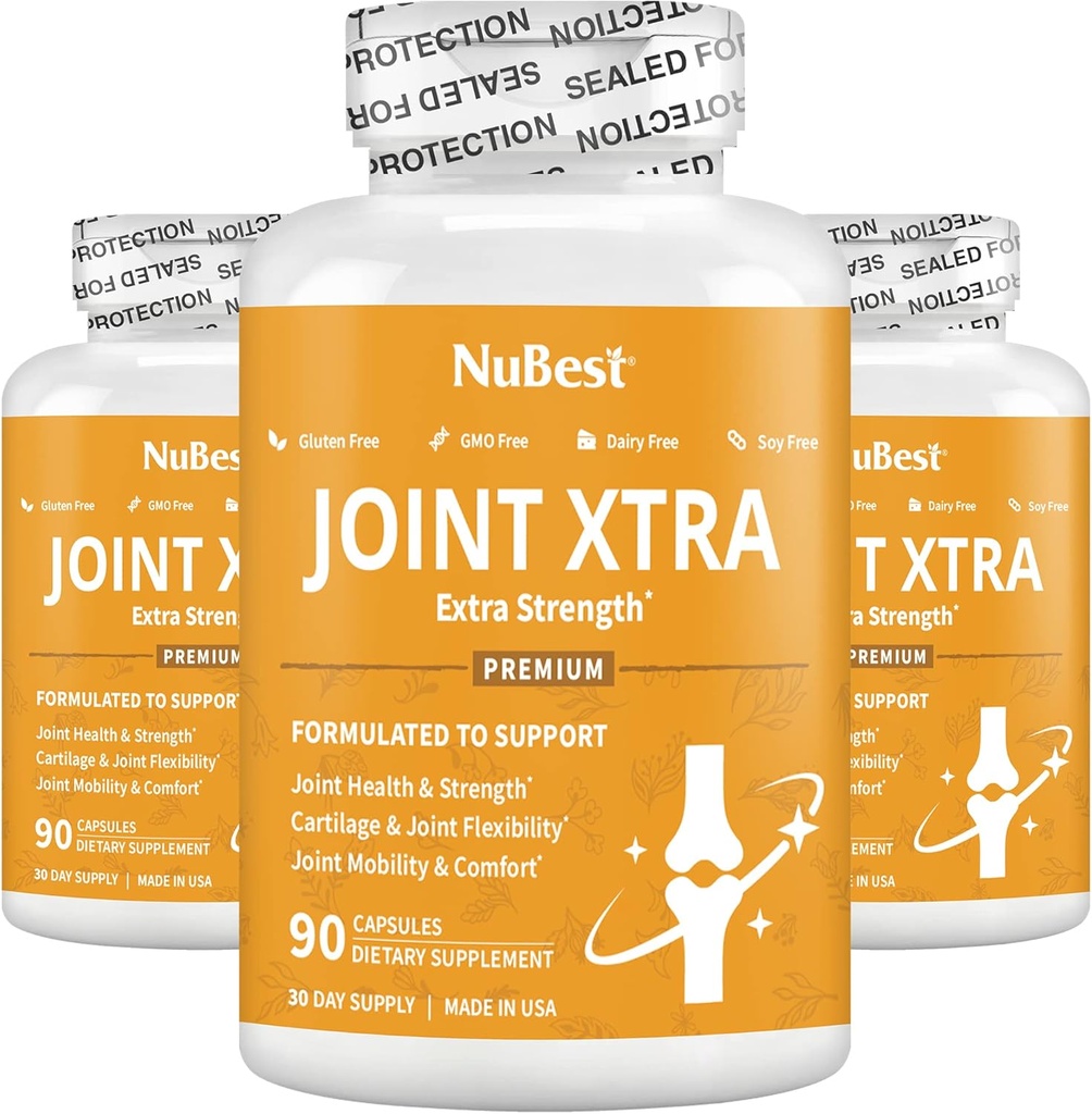 תוסף תמיכה מתקדם של Xtra - חיזוק משותף פורמולה עם Glucosamine, Chondroitin, Turmeric, MSM & Boswellia לבריאות משותפת ו Cartilage, גמישות, ניידות ונוחות (Pack של 3)