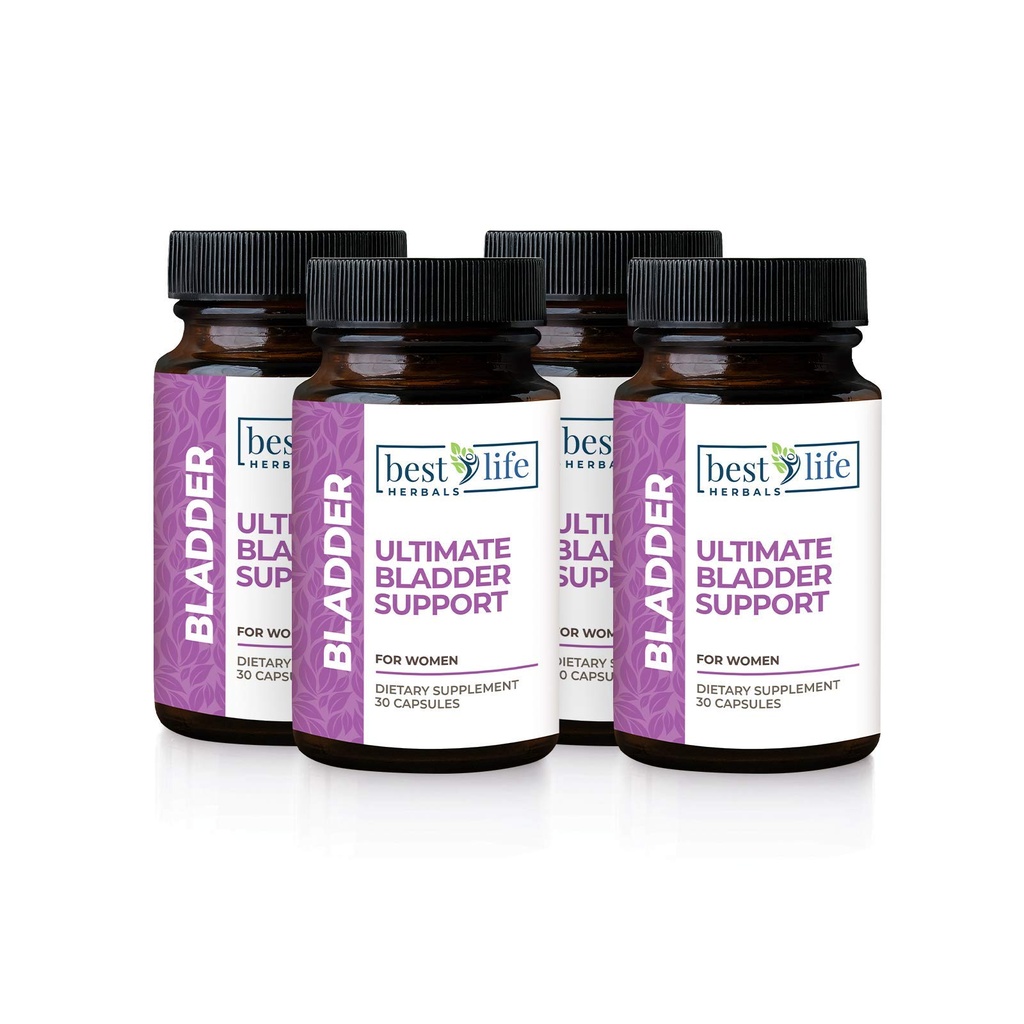 Best Life Herbals Women's Ultimate Bladder Support and Control Supplement for Incontinence, Leakage, and Overactive Bladder - 4 בקבוקים