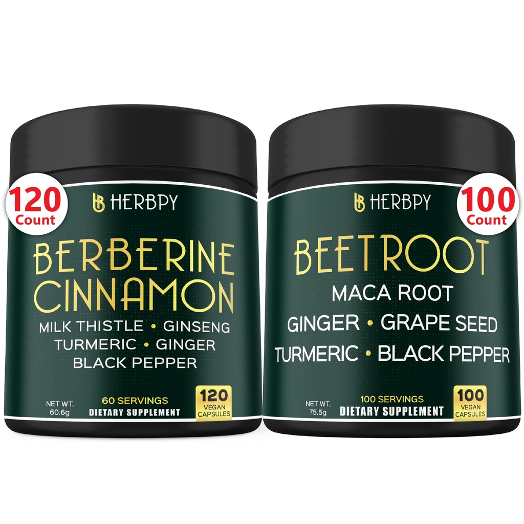 Bundle 7in1 Berberine HCl 97% & 6in1 Beet Root כמוסות