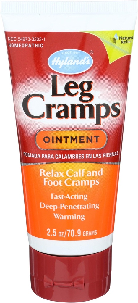Hyland's Leg Cramps Ointment, Arnica Gel Leg Cramp הקלה, סיוע טבעי של Calf, Leg and Foot Cramp, 2.5 oz