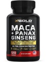 Maca Root קפסולות 10,000 מ"ג + Panax גינזנג 1,400 מ"ג - 20x ריכוזי לחלץ שחור + אדום + צהוב Maca Root, 10x ריכוזים של Panax גינזנג קפסולות - Ultra Potent & Highly Purified Purified.