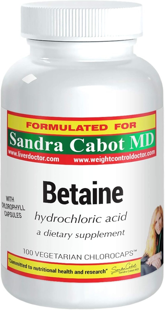 Pure Betaine HCL תוספי קפסולות - Betaine HCL 100 Chlorocaps