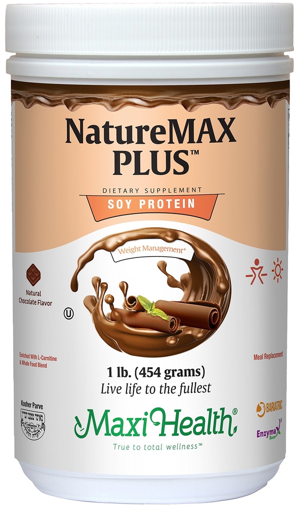 Maxi-Health NatureMAX פלוס אנרגיה תמיכה לשתות אבקת חלבון סויה - תוספי תזונה חינם סוכר - 20g חלבון Per המשרת - פלאפור שוקולד טבעי - ויטמין כשר - 1lb