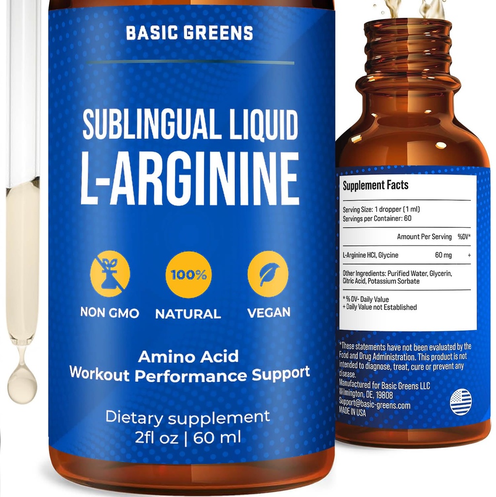 L Arginine נוזל - L-Arginine תוספת לגברים ונשים עם Nitric Oxide Precursor, L Arginine תוסף
