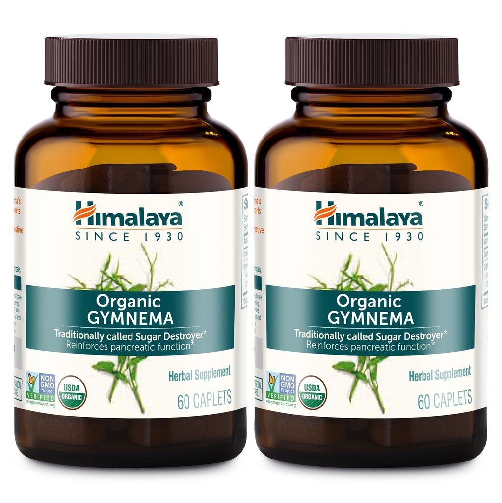 ההימלאיה אורגנית התעמלות לנומה סילבסטר - Herbalcose metabolism תמיכה - USDA אורגני, non-GMO, טבעוני, Gluten Free, 700 מ"ג, 60 קפסולות (Pack of 2)