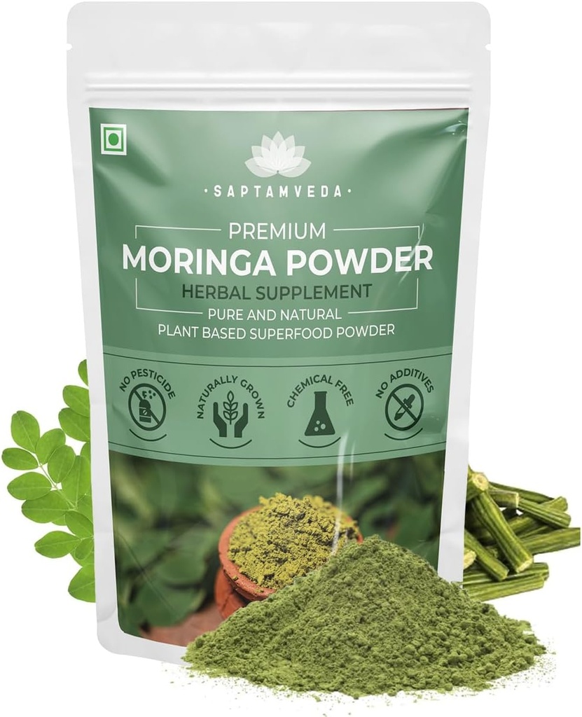 SAPTAMVEDA Premium Moringa אבקה 8.81 Oz / 250 Gm | אבקת בדפן טבעי Multi-Vitamin