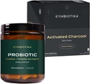 CYMBIOTIKA Probiotic 50 מיליארד CFU & מופעל תוספת נוזלי Charcoal, תומך עיכול בריא עבור גברים ונשים, Stomach Detox & Digestive הקלה, עוזר הקלה Gas & Bloating, קל לשימוש