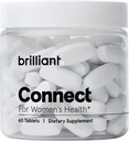 Brilliant Connect Age Health Supplement - מקדם הקלה מ Cramps, Fatigue, תקופות Irregular, Hormonal Acne, Hot Flashes ועוד * - הורמון טבעי איזון תמיכה *60 טבליות)