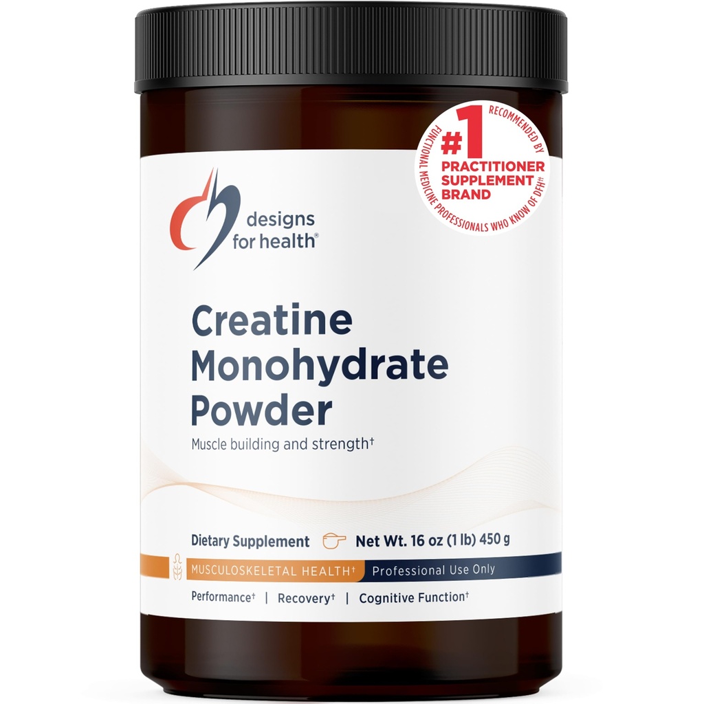 עיצובים של אבקה של Health Creatine Monohydrate - אבקת Micronized Creatine עבור נשים וגברים לתמוך כוח שרירים, פעילות + בריאות המוח, Pure Creatine Monohydrate 5g (90 משרתים)