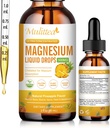 Magnesium נוזל טיפות - High Absorption 5in-1 Magnesium Complex תוספת עם Magnesium Glycinate, Malate, Citrate, Turate - עבור העצמות, השרירים, Nerves & אנרגיה - טבעוני, סוכר חינם, 2 Fl.oz.