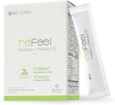ReFeel 2.0 Daily Probiotic Supplement - 15 מיליארד CFU, Lightly Sweet Yogurt Flavor, Prebiotics Included, for Optimal Gut Flor Balance, Acent Absorption & Total Wellness (19 Strain Band)