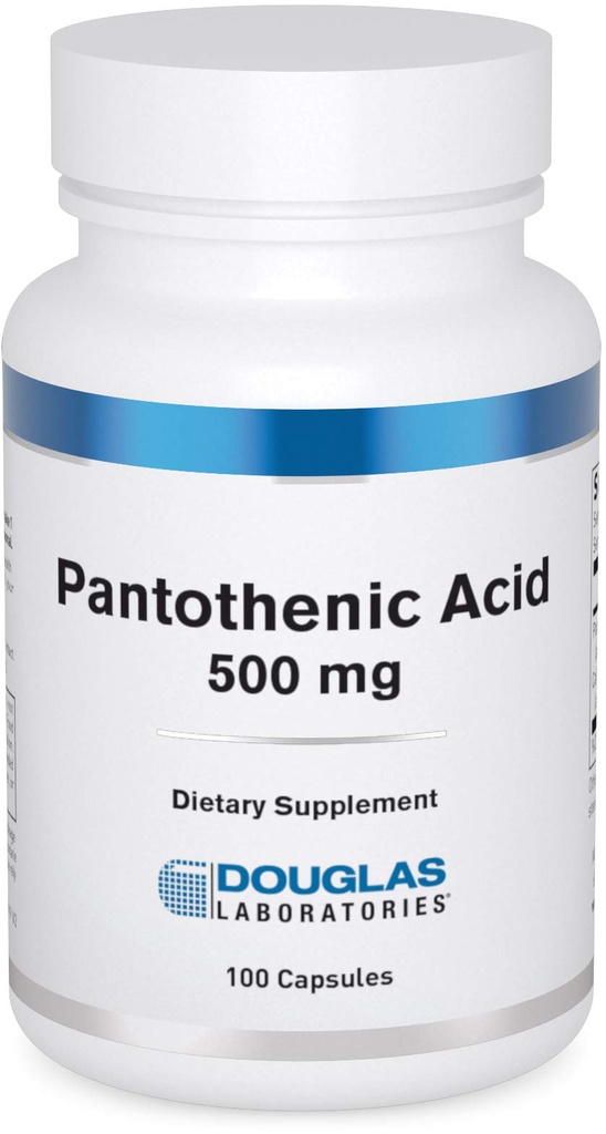 דאגלס מעבדות Pantothenic Acid 500 מ"ג | ויטמין B5 לתמיכה בייצור אנרגיה סלולרית ומטבוליזם* | 100 קפסולות