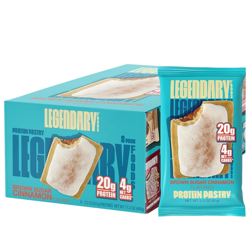 מזונות האגדיים 20gr חלבונים מאפה 9-Pack Bundle - נמוך carb Tasty חלבונים Bar Cedric Keto Friendly, No Sugar הוסיף חטיפים ארוחת בוקר חלבון גבוה, Gluten Free Keto מזון - Brown Sugar Cinnamonmon