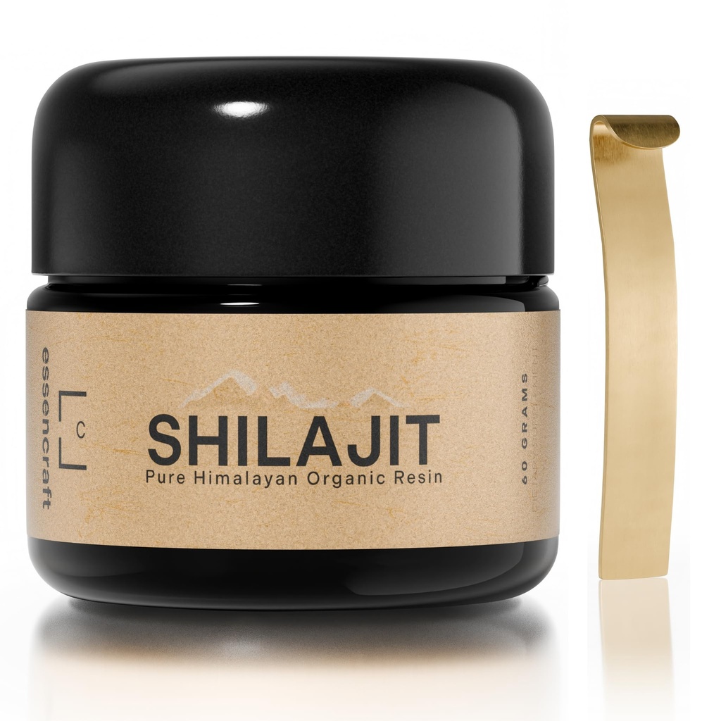 חברת ההימלאיה האורגנית Shilajit Resin - 500 מ"ג Max Potency, Lab Tested Pure Shilajit for Men and Women, 85+ Trace מינרלים Fulvic Acid, Immune Support, Energy & Cognitive Performance, 4 חודשים אספקת 60g, 60g 60g, 60g 60g מינרלים נוספים Trace מינרלים Fulvic Acid.