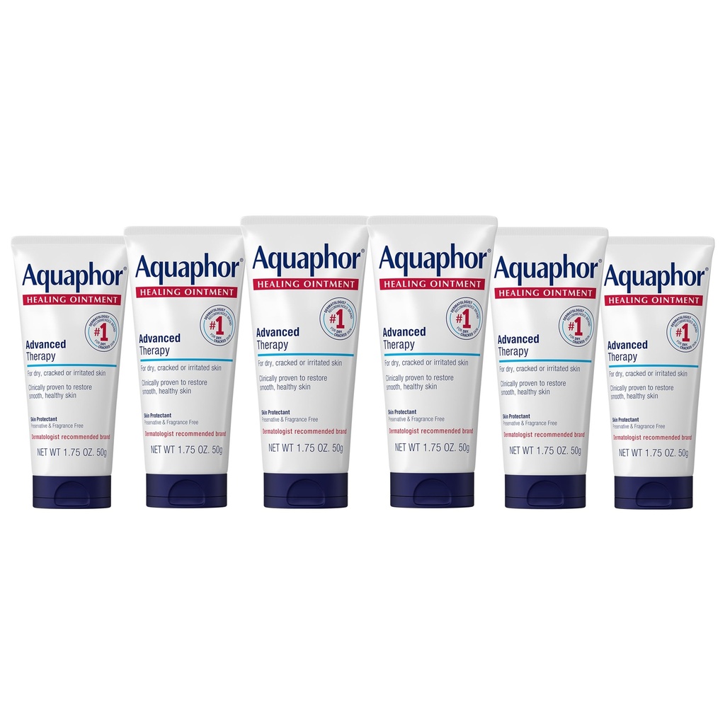 Aquaphor Healing Ointment, Advanced Therapy Healing Ointment עבור עור יבש, סקי מוגן עבור עור קרקר יבש - 1.75 oz. (Pack of 6)