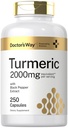 הדרך של דוקטור Turmeric Curcumin תוסף 2000mg | 250 קפסולות | עם Black Pepper Extracted