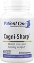 מטופל אחד Cogni-Sharp | תוספת לתמיכה קוגניטיבית, פוקוס וקלילות נפשית * עם Gingko, Lion's Mane, Bacopa ועוד | 60 קפסולות