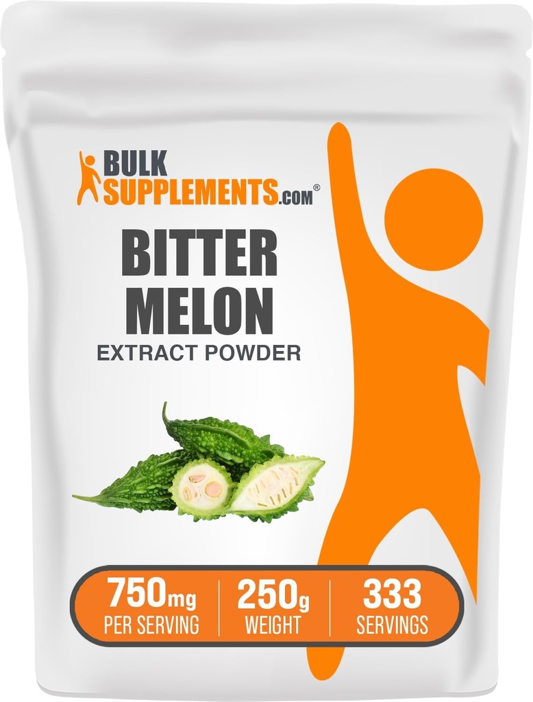 BulkSupplements.com Bitter Melon לחלץ אבקה - Bitter Melon תוסף, Bitter Gourd Extract - Herbal Supplement, Gluten Free, 750 מ"ג למשרת, 250g (8.8 oz) (Pack of 1)