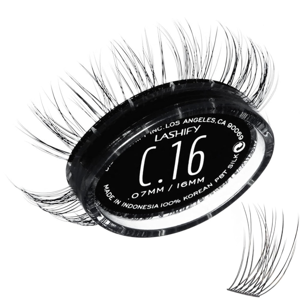 Lashify Curl 16mm Gossamer Eyelashs Refill, שחור, DIY שקר Lashes עבור מראה טבעי