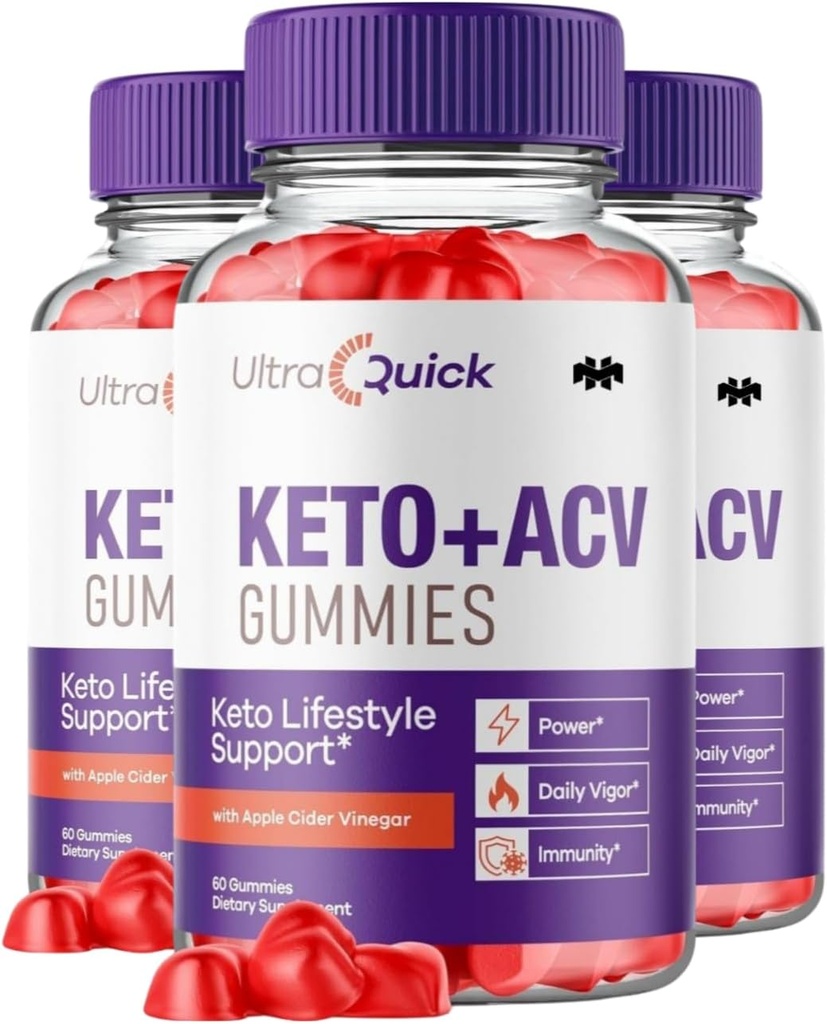 Mega Hits Ultra Quick Keto ACV Gummies, Ultra Quickck Keto ACVmies, Ultra Keto, 180 חניכיים, 3 Pack