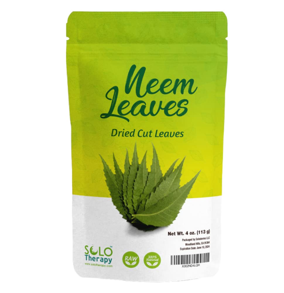 Neem Dried Cut Leaves, 4 oz., Margosa Leaves, Azadirachta Indica, Resealable Bag, Product from India, ארוז בארה"ב (4 oz).
