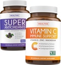 Antioxidants & Immune Support (2-Month Supply) Immune Vitality Band - Super Antioxidants - Powerful Super Food Daily Band (120 Caps) & Immune Support with Elderberry ויטמין C ו- Zinc