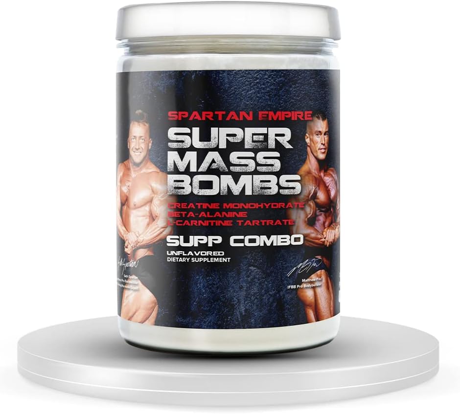 PrometheuzHealth Super Mass Bombs Workout שריר בונה עם Creatine, Beta-Alanine, L Carnitine Tartrate - Daily שריר בניין ושיקום תוספת - 45 משרתים